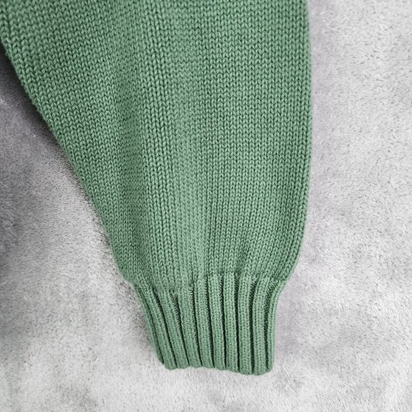 Mens Green Chaps Sweater Crew Neck Long Sleeve 100% Cotton Size XL - Picture 5 of 11